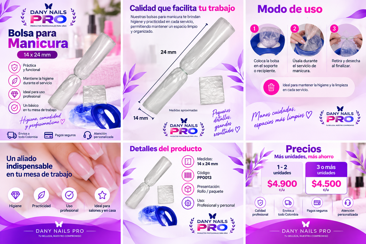 Bolsa para Manicura 14 × 24 mm