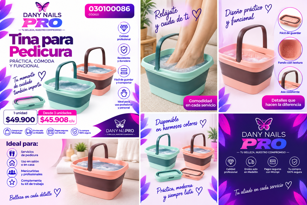 Tina para Pedicura retractil