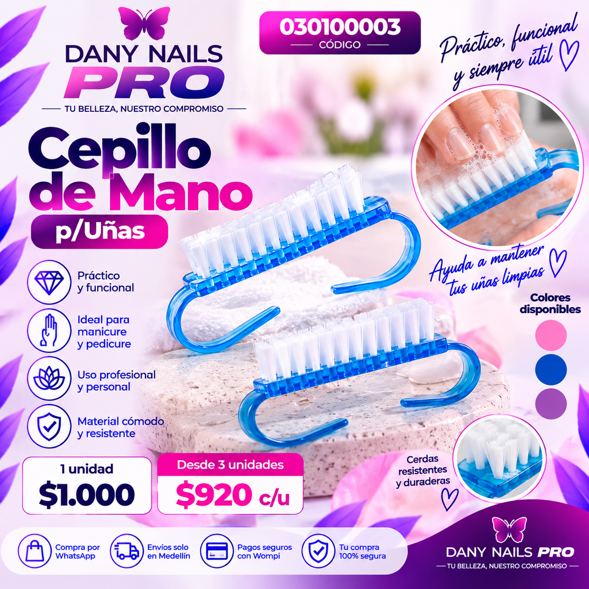 Cepillo de Mano p/Uñas