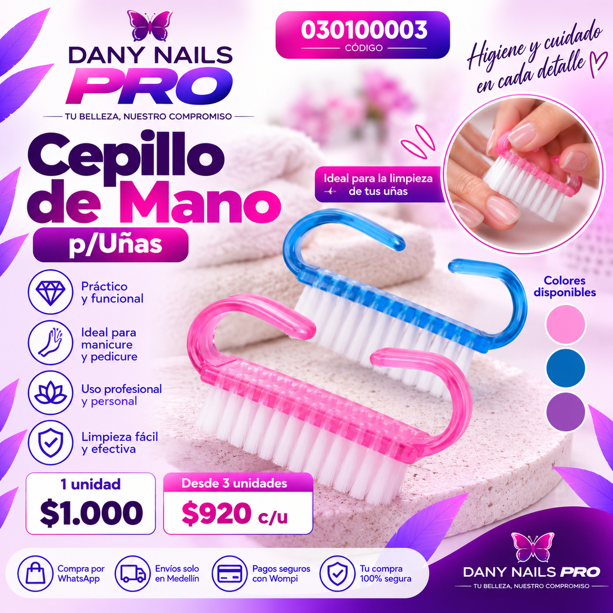 Cepillo de Mano p/Uñas