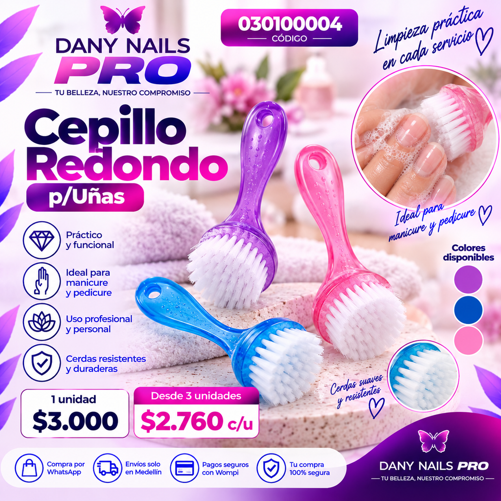 Cepillo Redondo p/Uñas