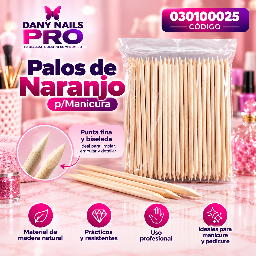 🌿 Palos de Naranjo p/Manicura