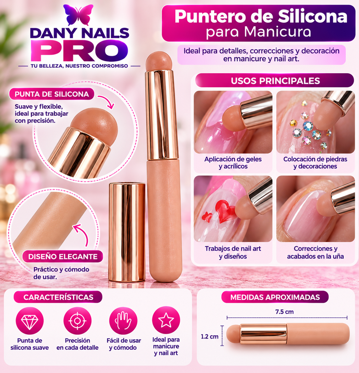 💅 Puntero de Silicona para Manicura