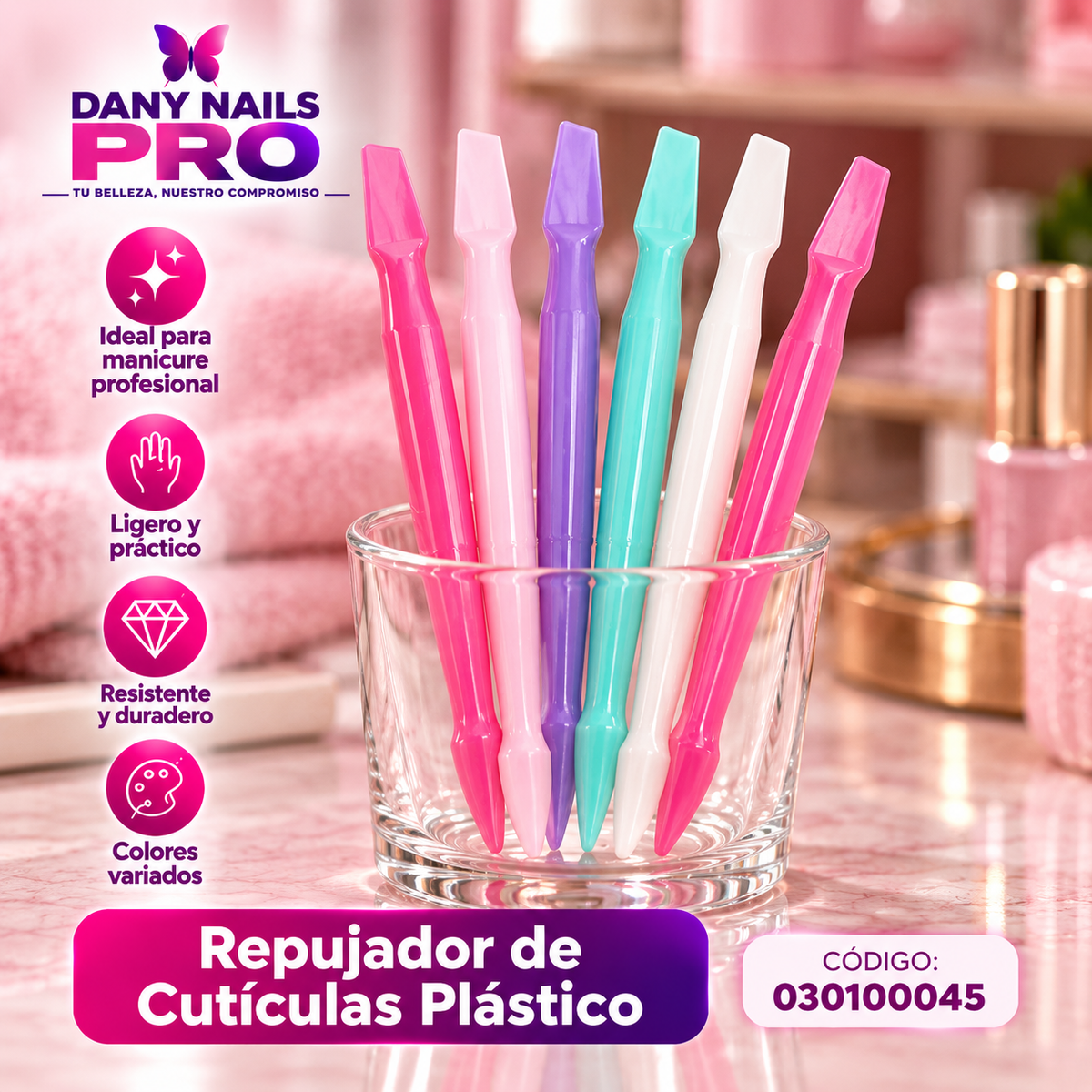 💅 Repujador de Cutículas Plástico