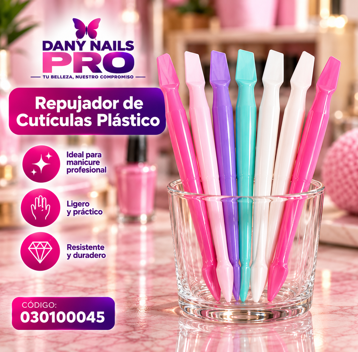 💅 Repujador de Cutículas Plástico