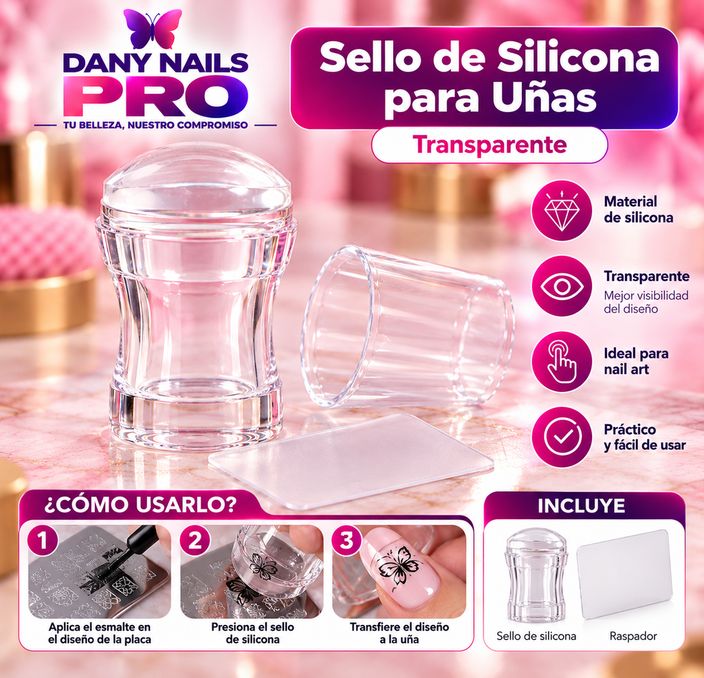 💅 Sello de Silicona para Uñas — Transparente