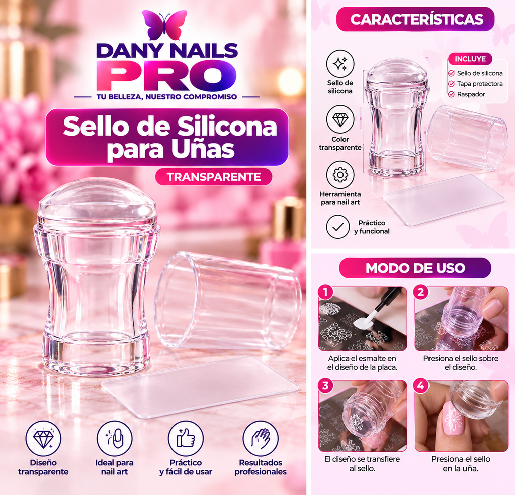 💅 Sello de Silicona para Uñas — Transparente