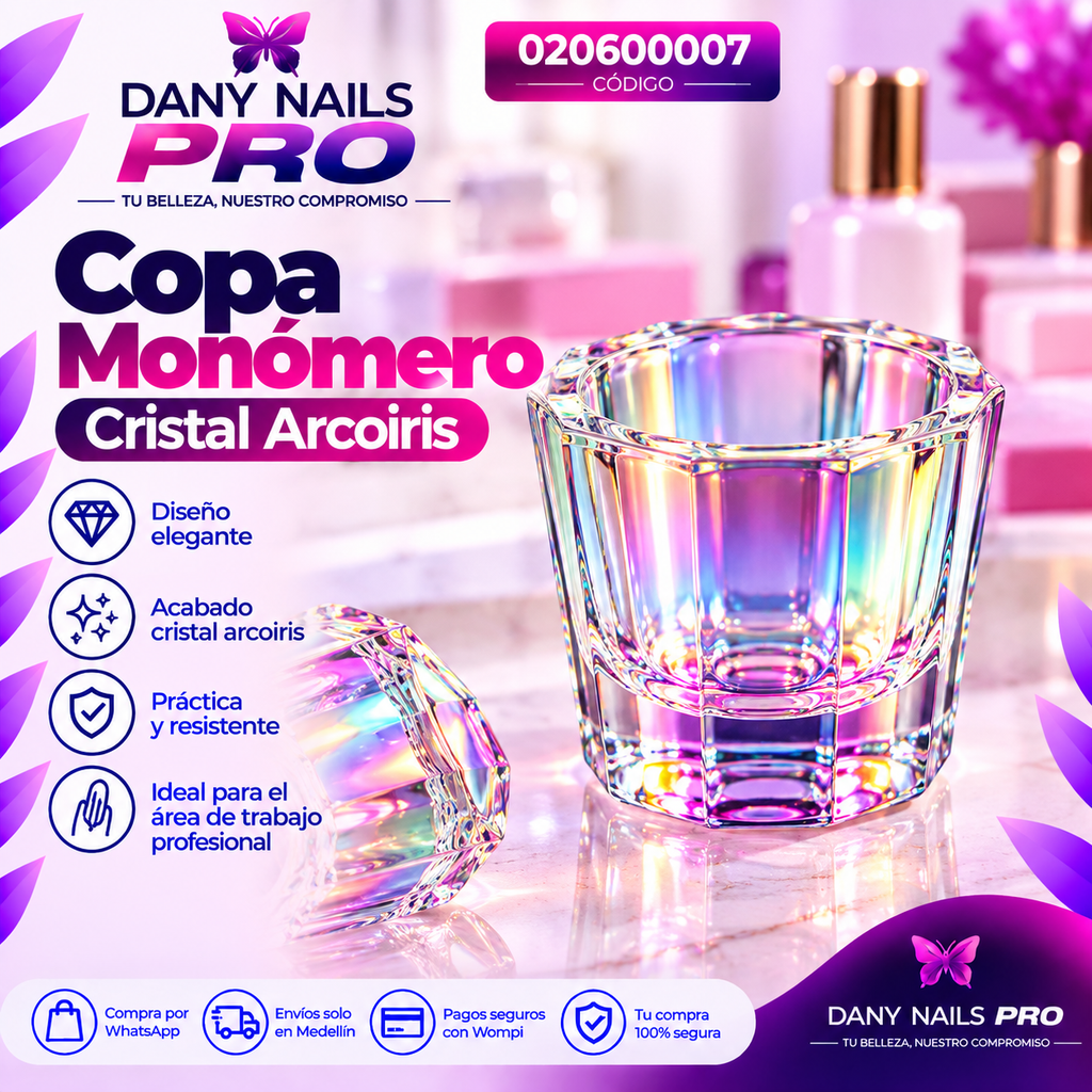 🌈 Copa Monómero Cristal Arcoiris