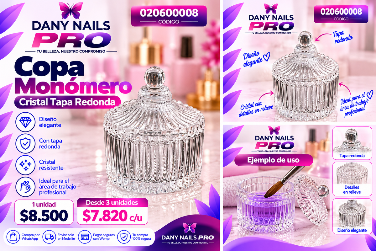 Copa Monómero Cristal Tapa Redonda