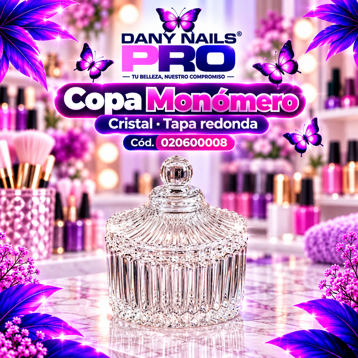 Copa Monómero Cristal Tapa Redonda