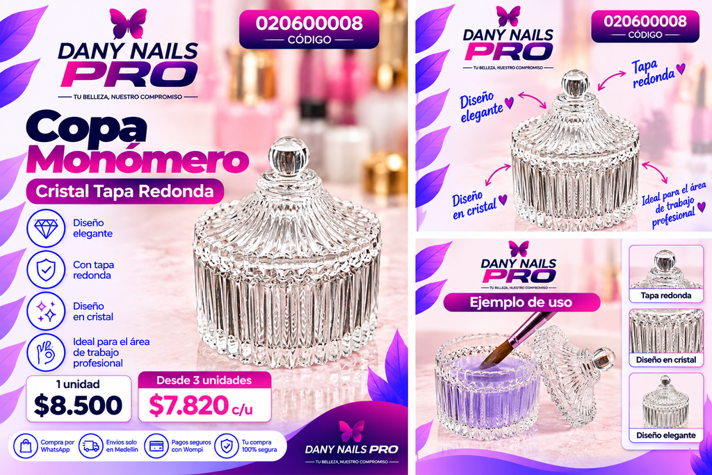 Copa Monómero Cristal Tapa Redonda