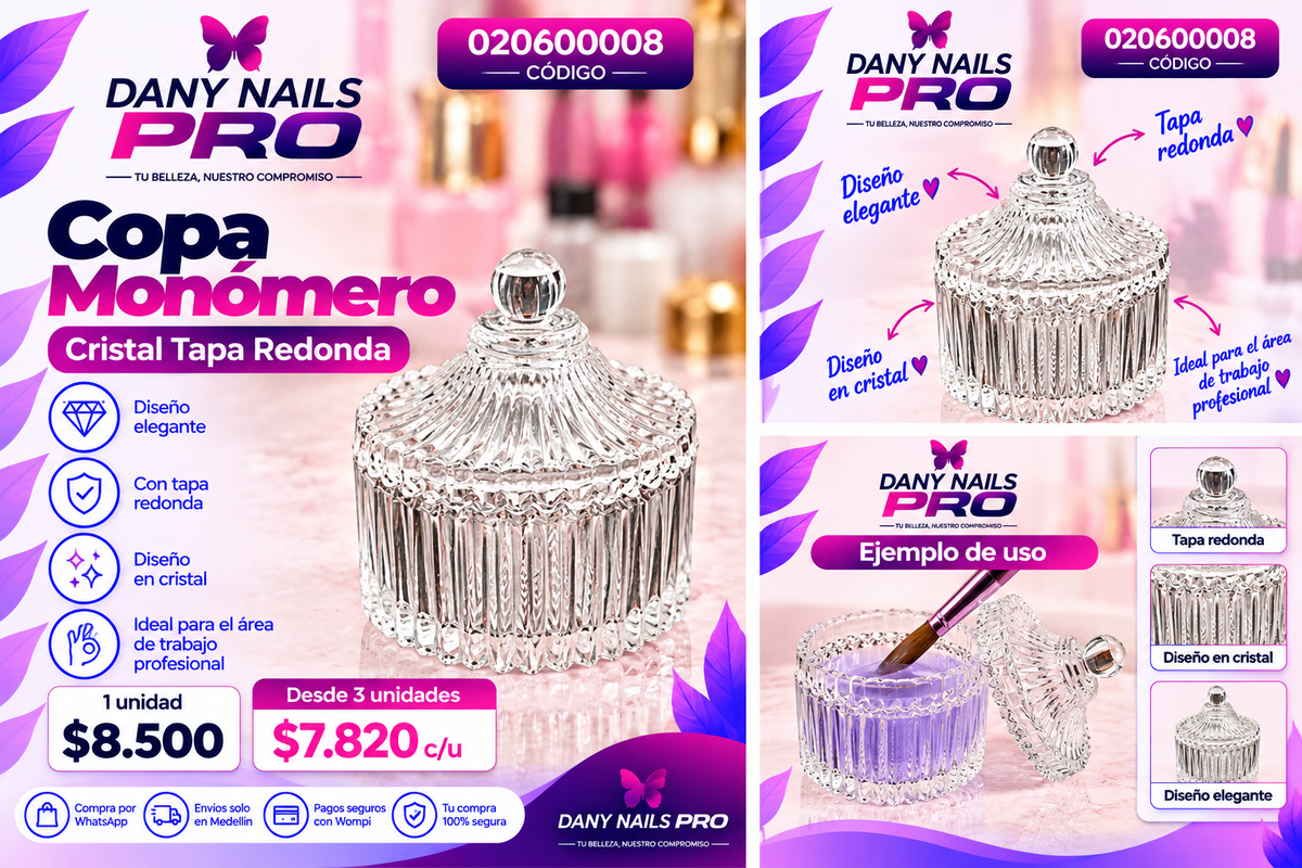 Copa Monómero Cristal Tapa Redonda