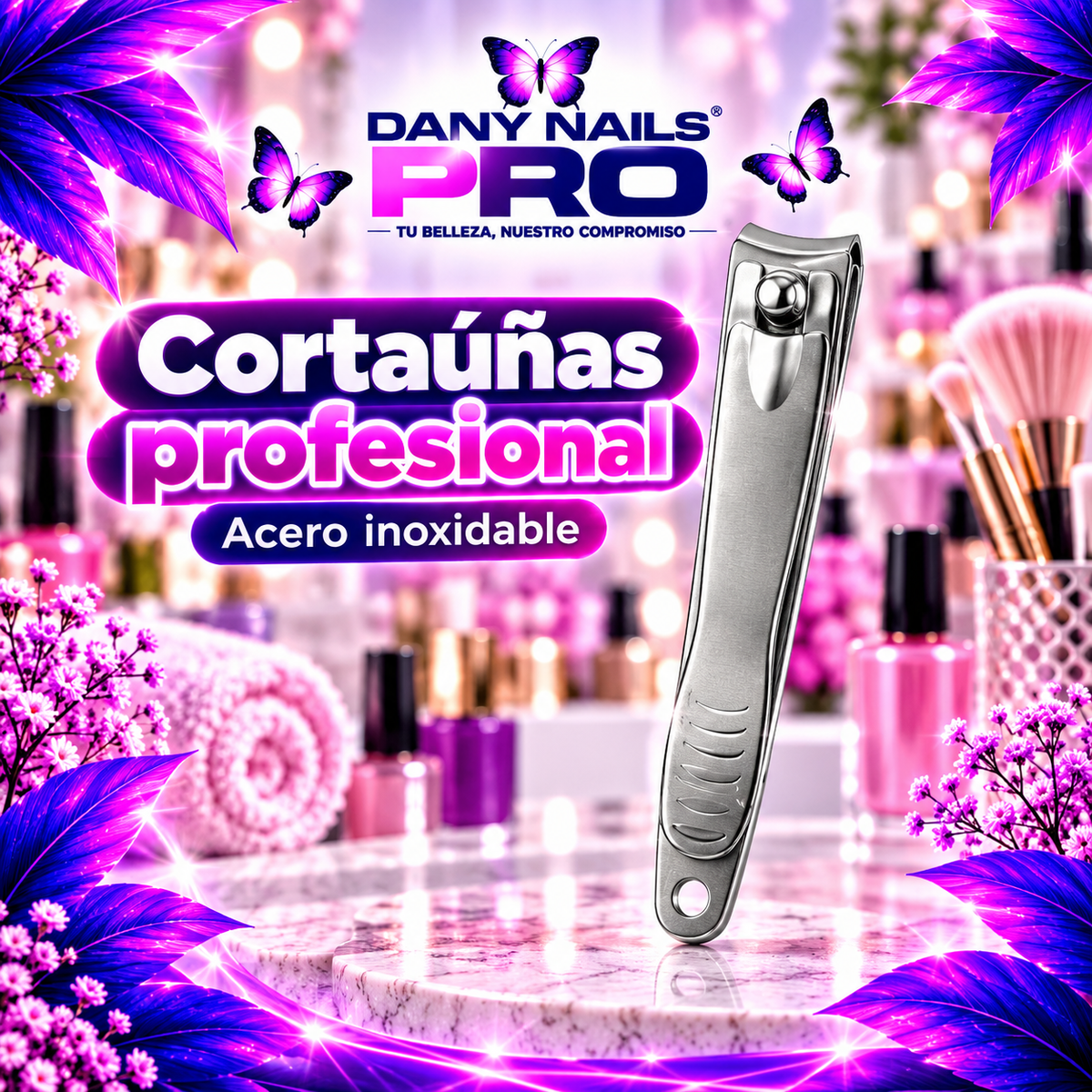cortaúñas profesional de acero inoxidable