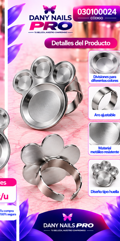 💅 Paleta Anillo Metálica p/Mezclar Colores