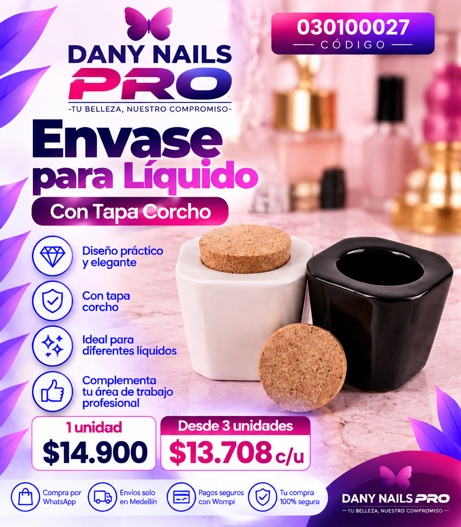 🧴 Envase p/Líquido con Tapa Corcho