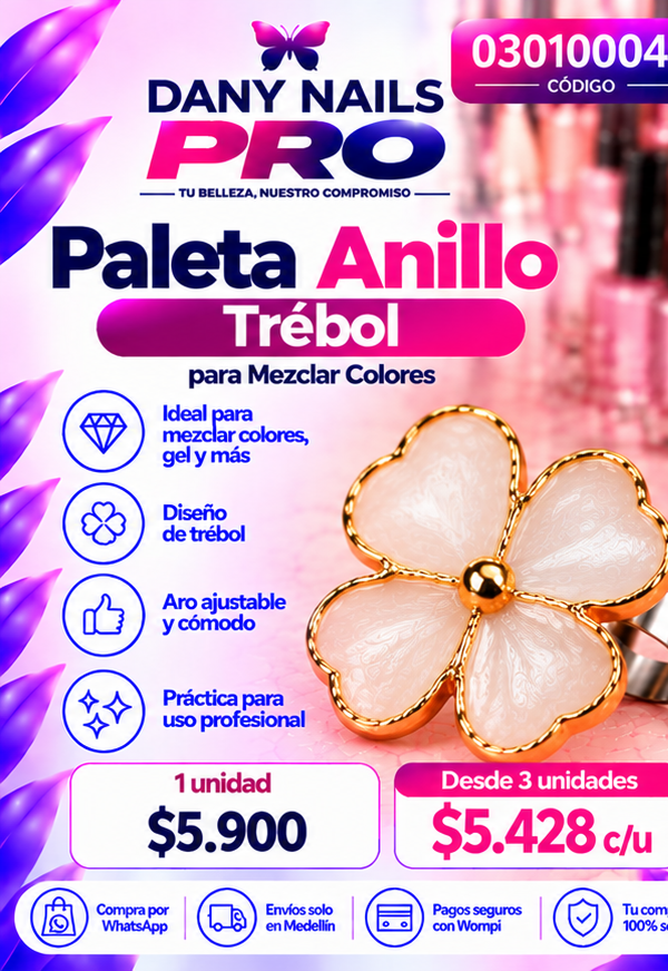💅 Paleta Anillo de Resina — Trébol 🍀