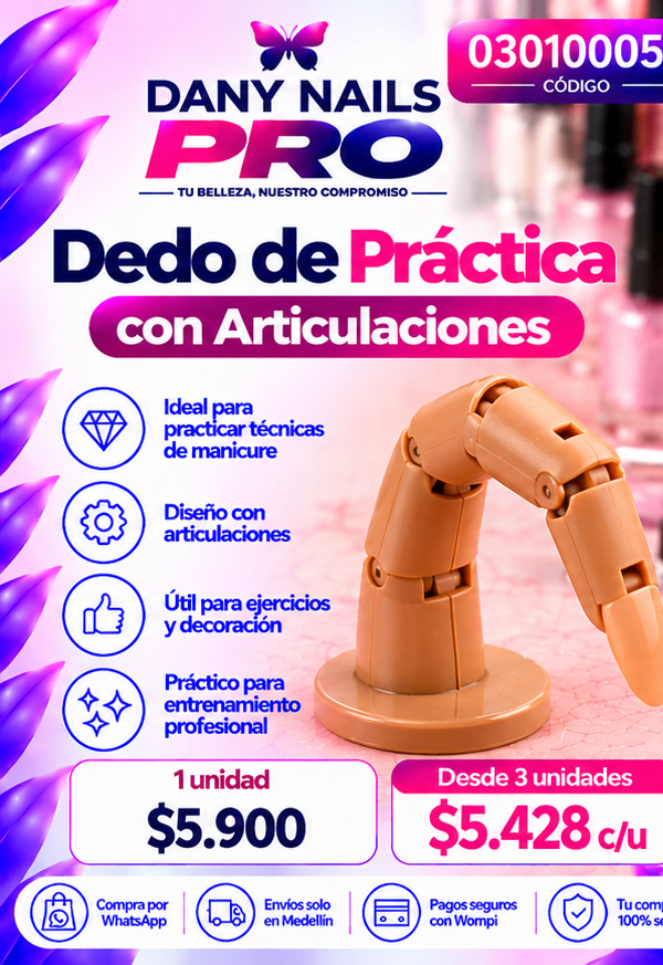 💅 Dedo de Práctica con Articulaciones