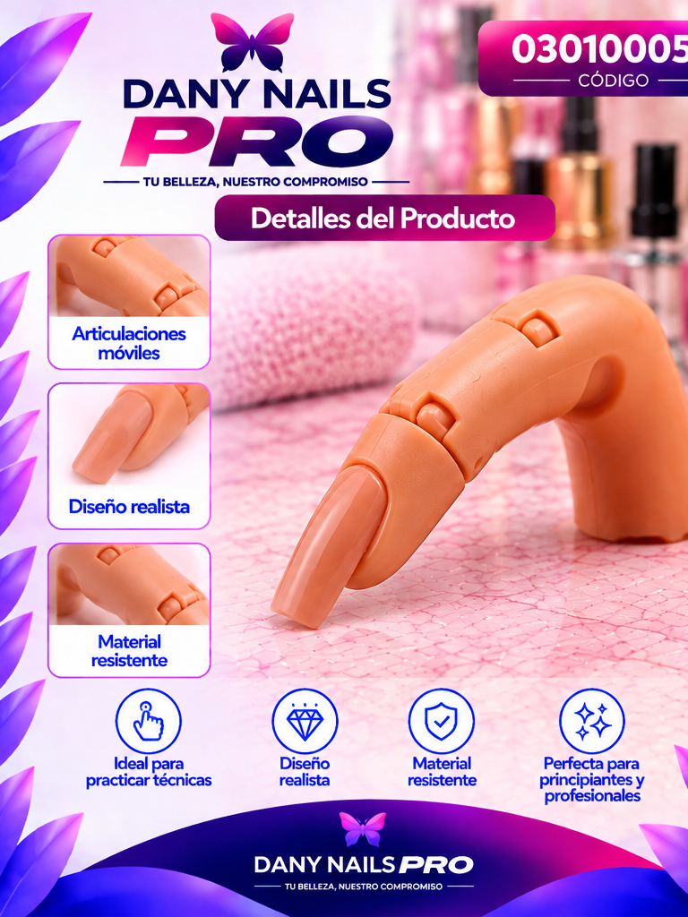 💅 Dedo de Práctica con Articulaciones