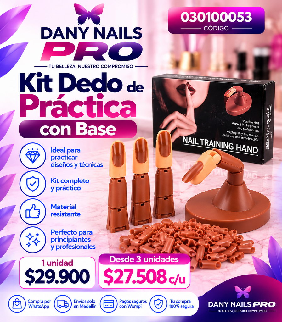 💅 Kit Dedo de Práctica con Base