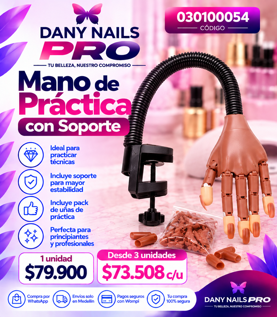 💅 Mano de Práctica con Soporte