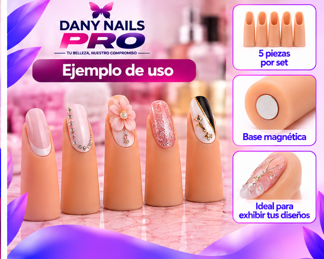 💅 Dedo de Silicona Exhibidor Magnético — 5 pcs