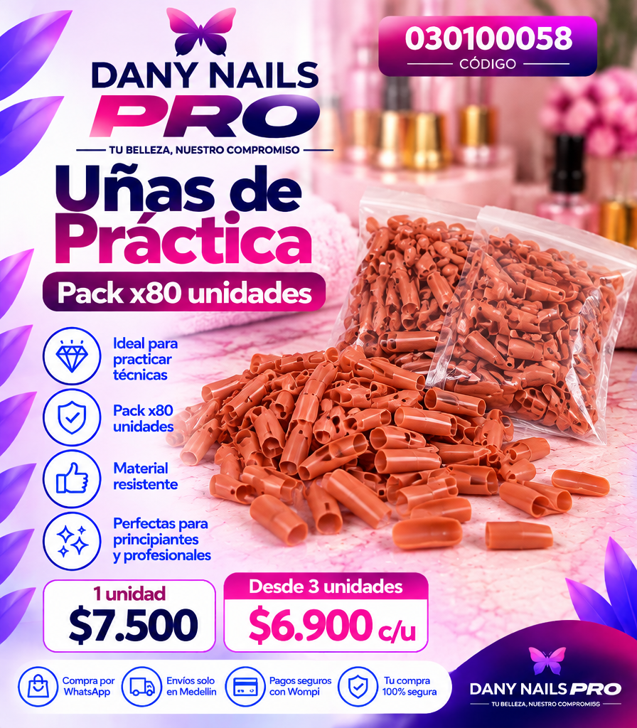 💅 Uñas de Práctica — Pack x80 UND