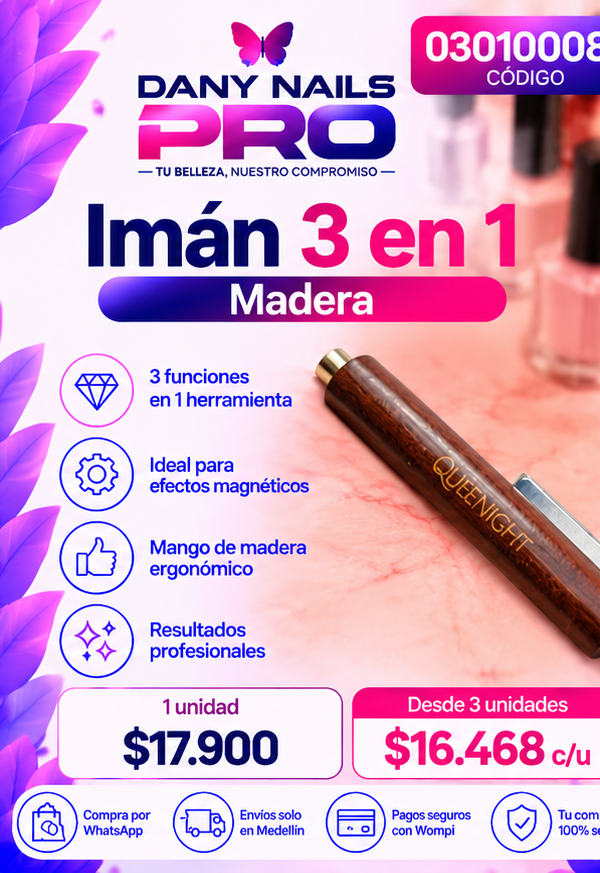 🧲 Imán 3 en 1 / Madera