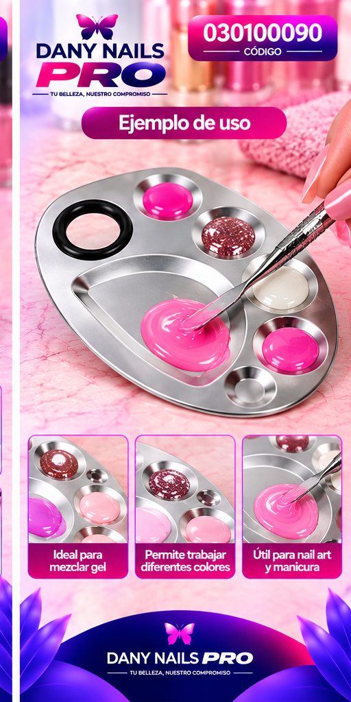 💅 Paleta p/Mezclar Pequeña c/Divisiones