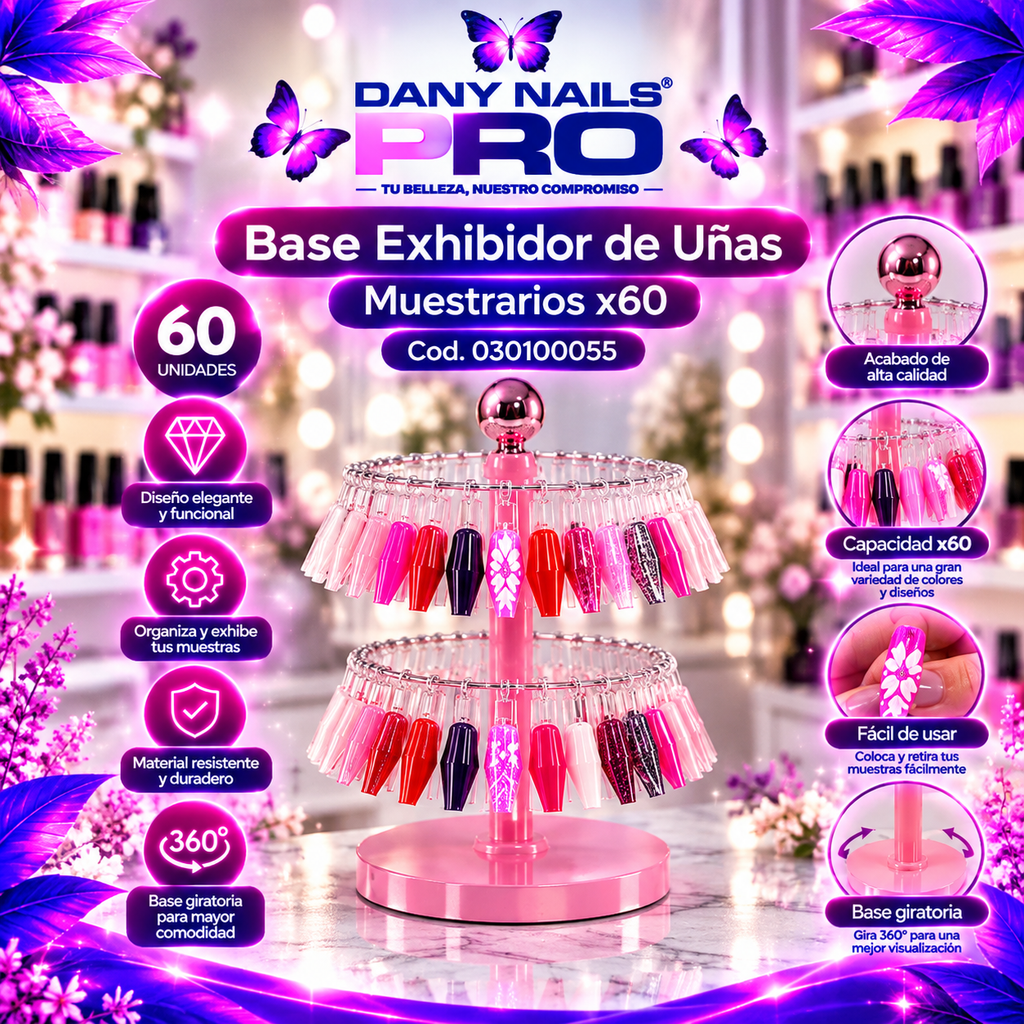 Base Exhibidor de Uñas Muestrarios x60