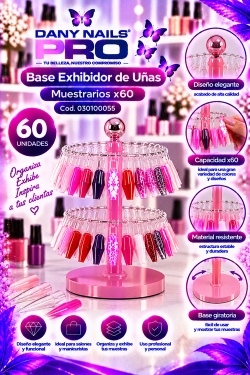 Base Exhibidor de Uñas Muestrarios x60