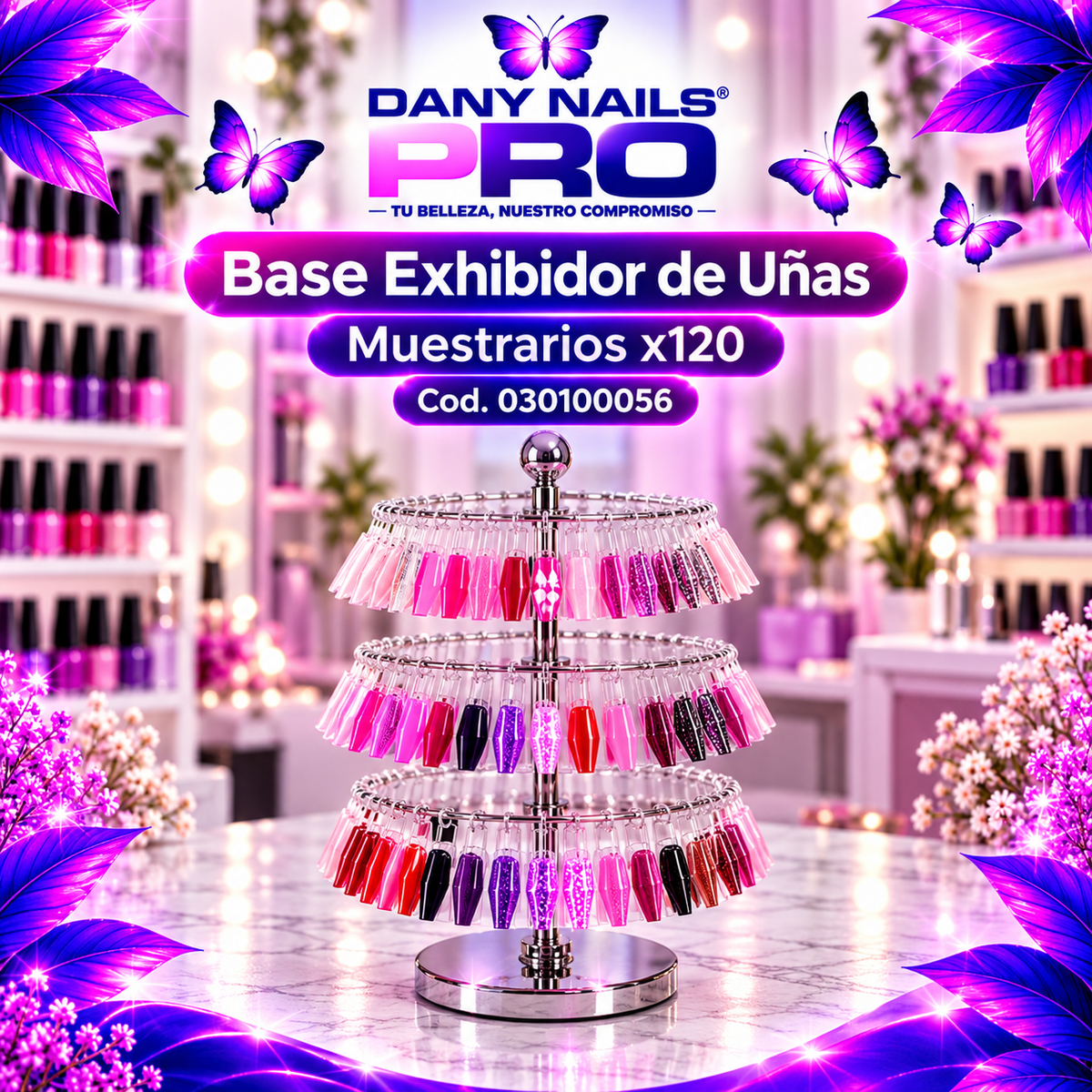 Base Exhibidor de Uñas Muestrarios x120