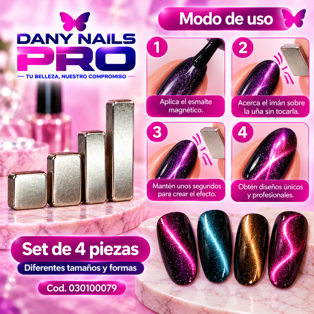 🧲  Imán mini para manicura 4 piezas
