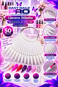 Llavero Stiletto de Muestrarios de Uñas Blanco x50