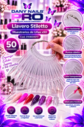 Llavero Stiletto de Muestrarios de Uñas Transparente x50