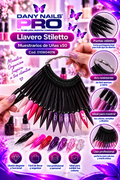 Llavero Stiletto de Muestrarios de Uñas x50 — Negro