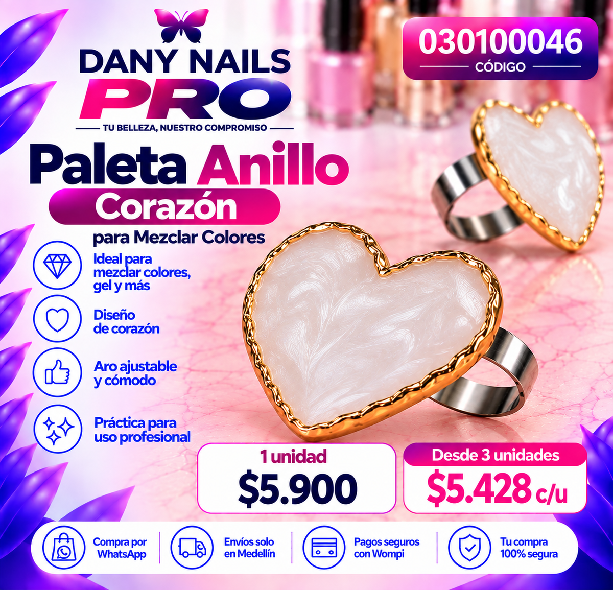 💅 Corazón — Paleta Anillo de Resina