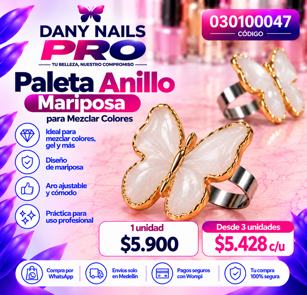 Paleta Anillos de Resina para Mezclar Colores (Mariposa)