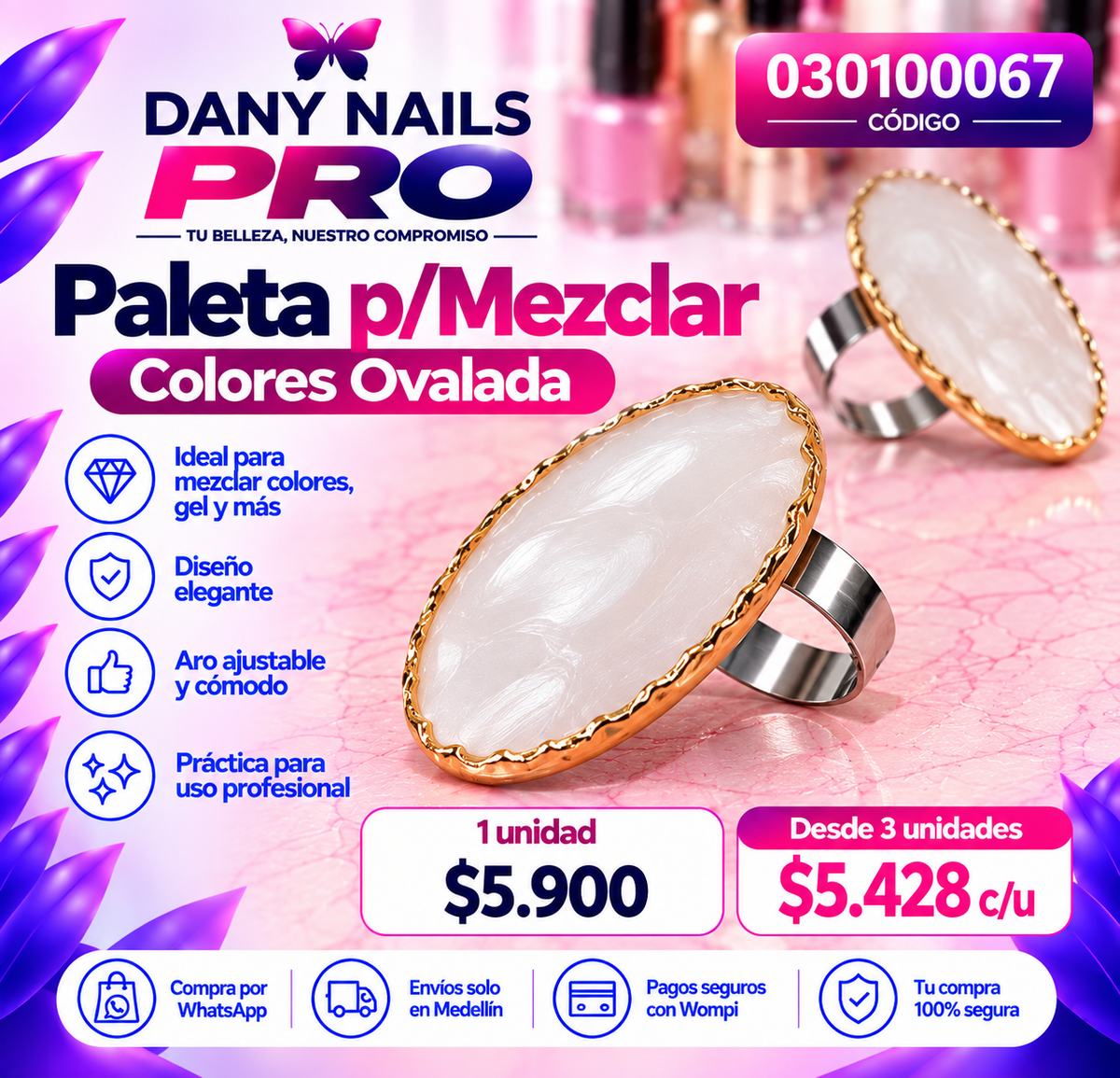 💅 Paleta p/Mezclar Colores