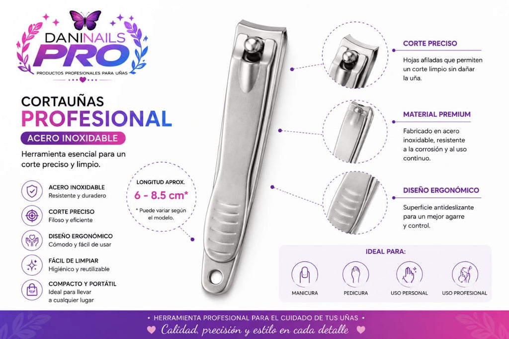 cortaúñas profesional de acero inoxidable