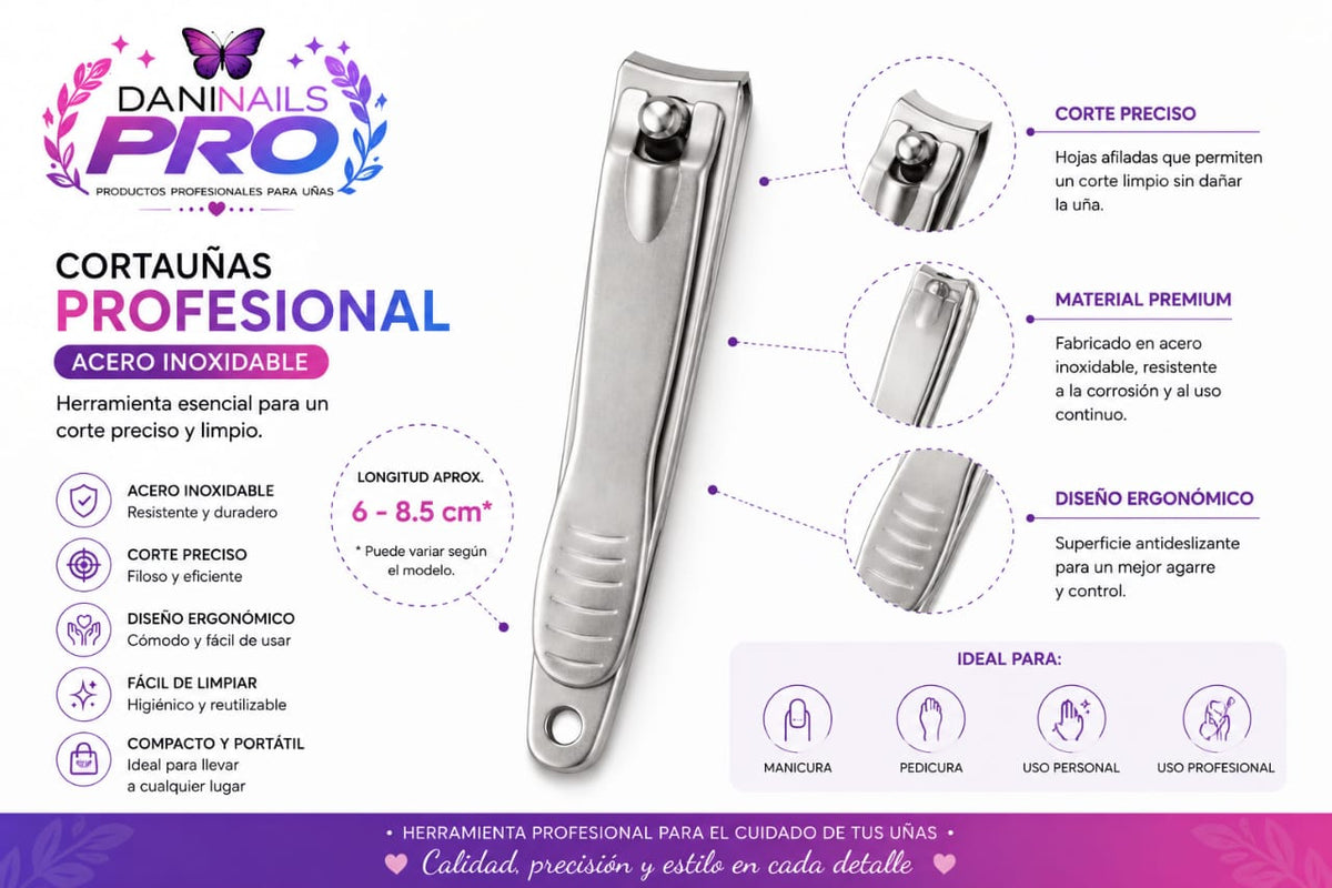 cortaúñas profesional de acero inoxidable