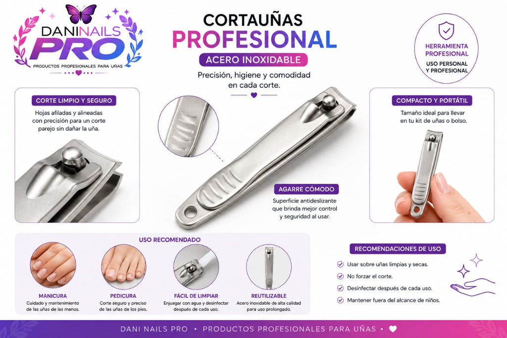 cortaúñas profesional de acero inoxidable
